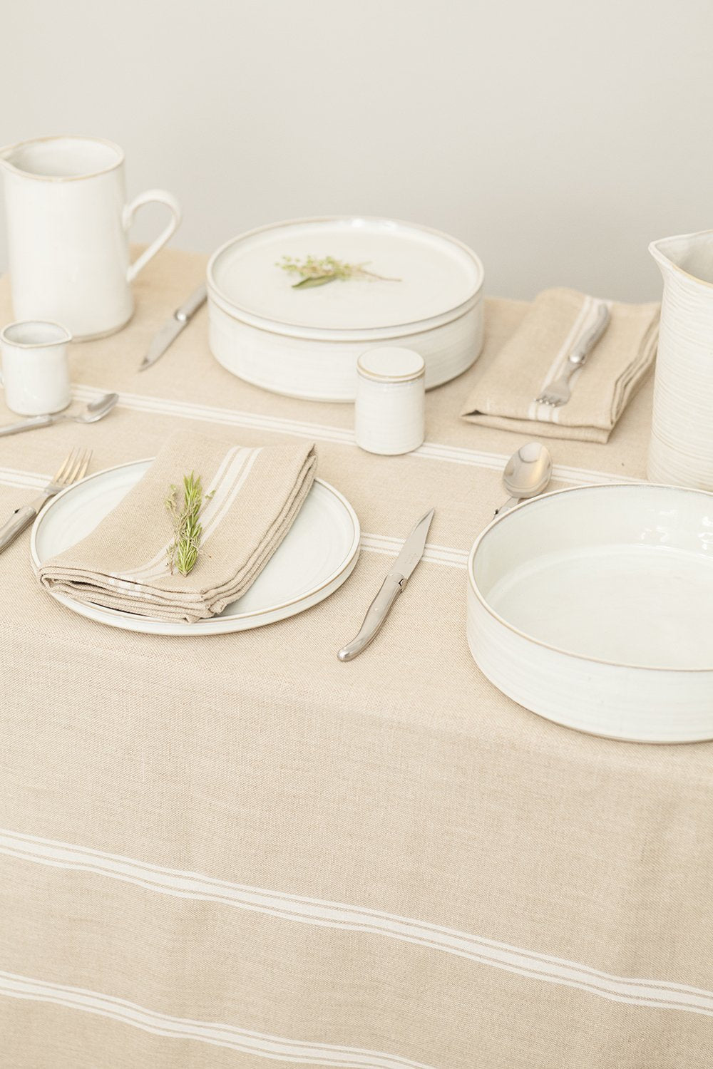 Thieffry White Monogramme Linen Napkin (21" x 20") - Set of 2 - French Dry Goods
