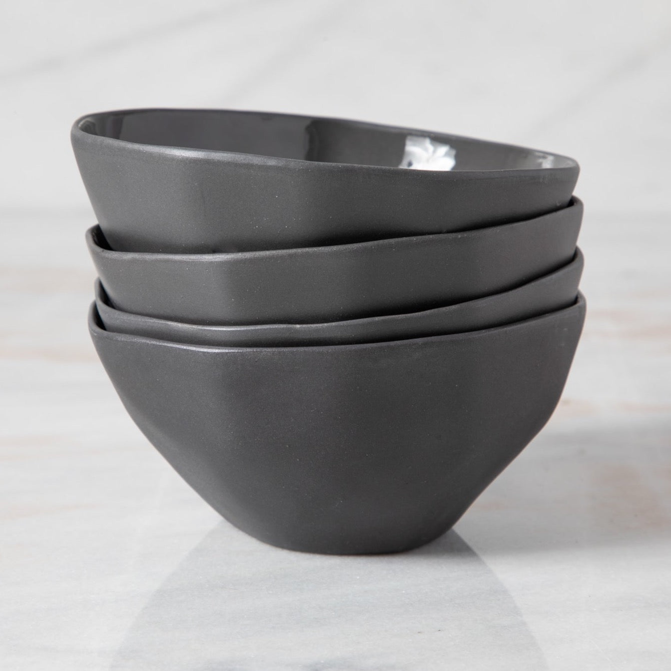 Tam Stoneware Dessert Bowl, Slate, Set of 4
