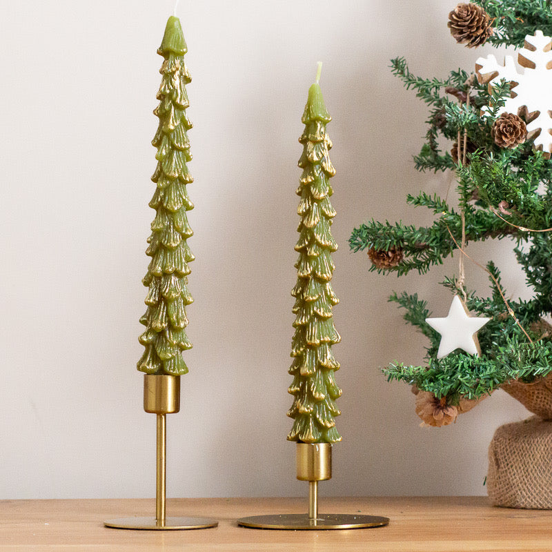 Enchanted Evergreen Long Candles, Set of 2
