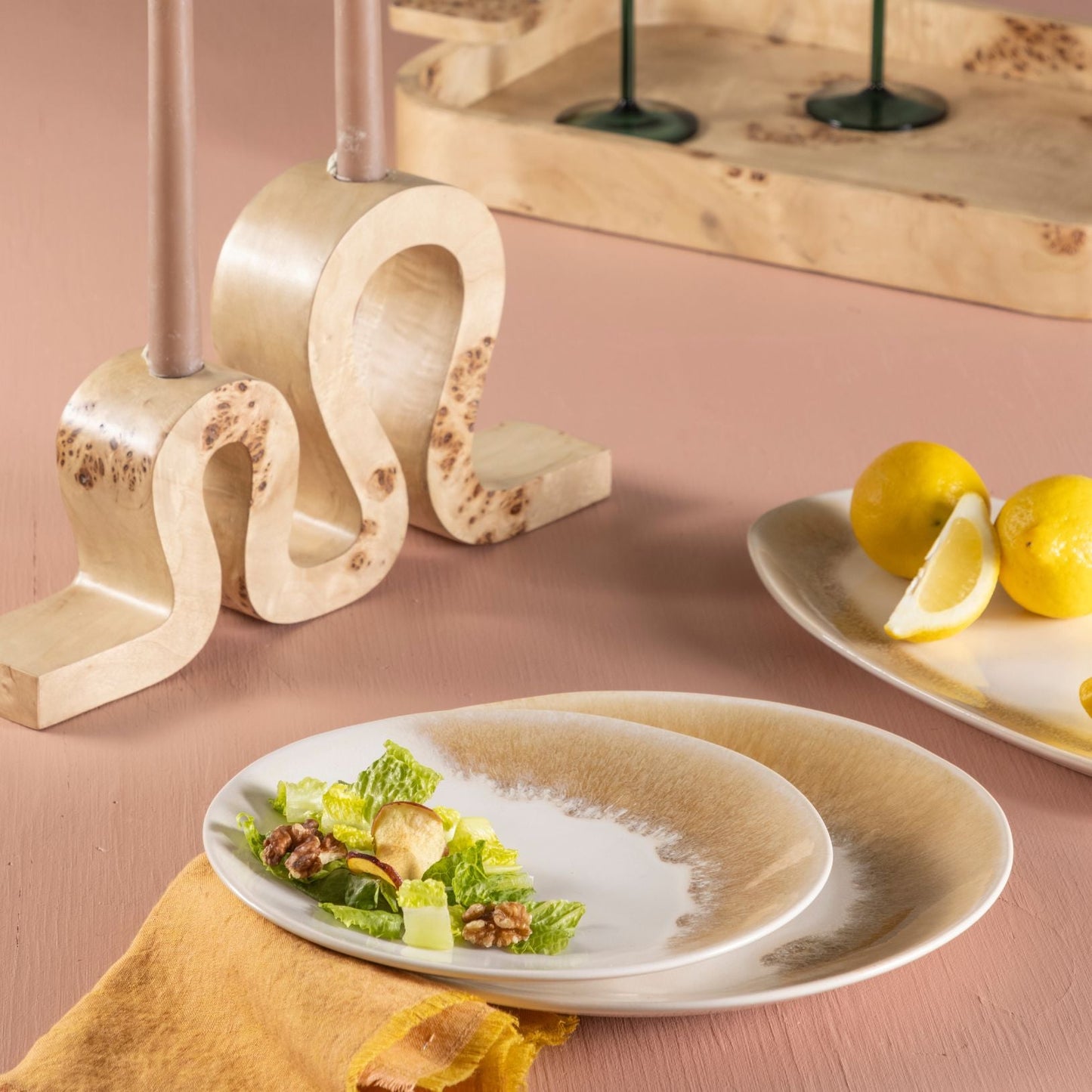 Uma Burl Wood Candle Holder