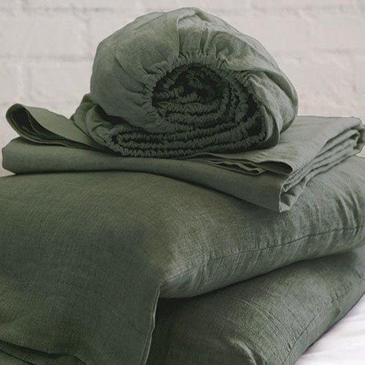Belgian Linen King Sheet Set, Forest