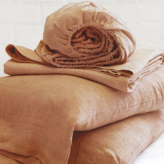 Belgian Linen King Sheet Set, Terra Cotta