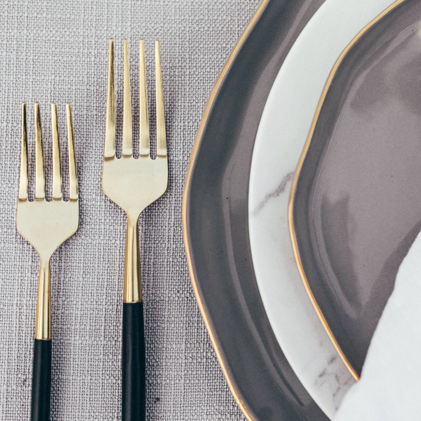 Black & Gold Flatware Set