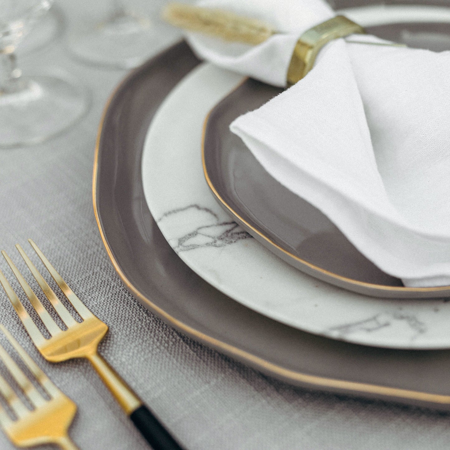 Black & Gold Flatware Set