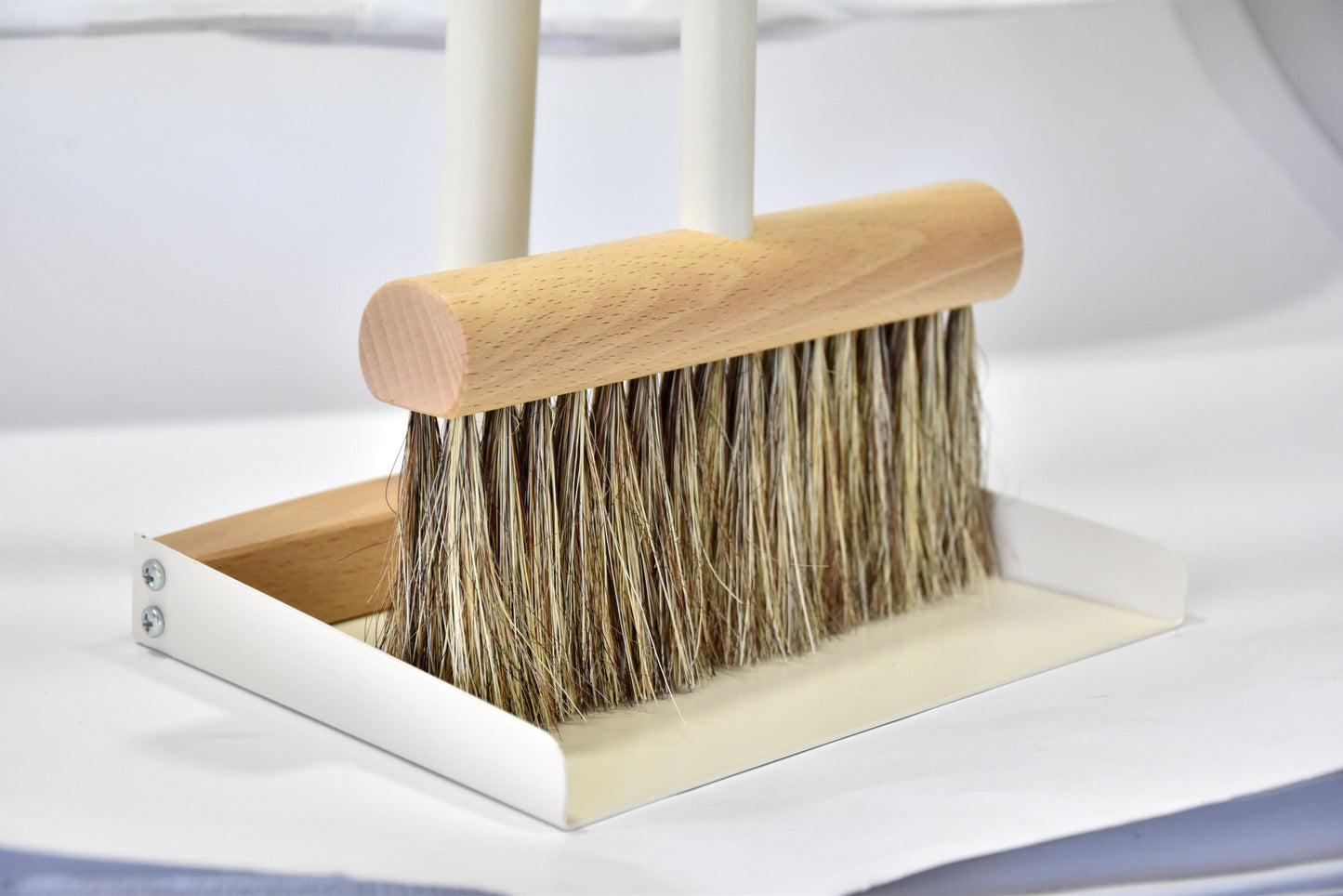 Andree Jardin NATURAL CREAM "Mr & Mrs Clynk" Large Complet Dustpan & Hand Brush