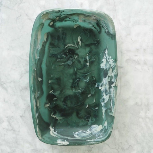 Handmade Resin Tray, Moss, Large