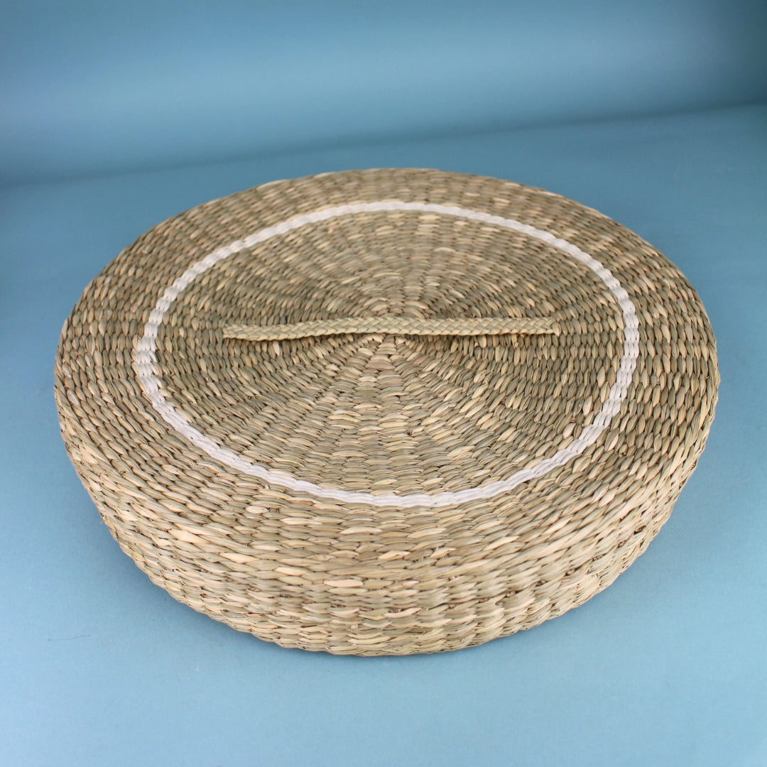 Woven Seagrass Placemats with Holder - White (Set of 6)