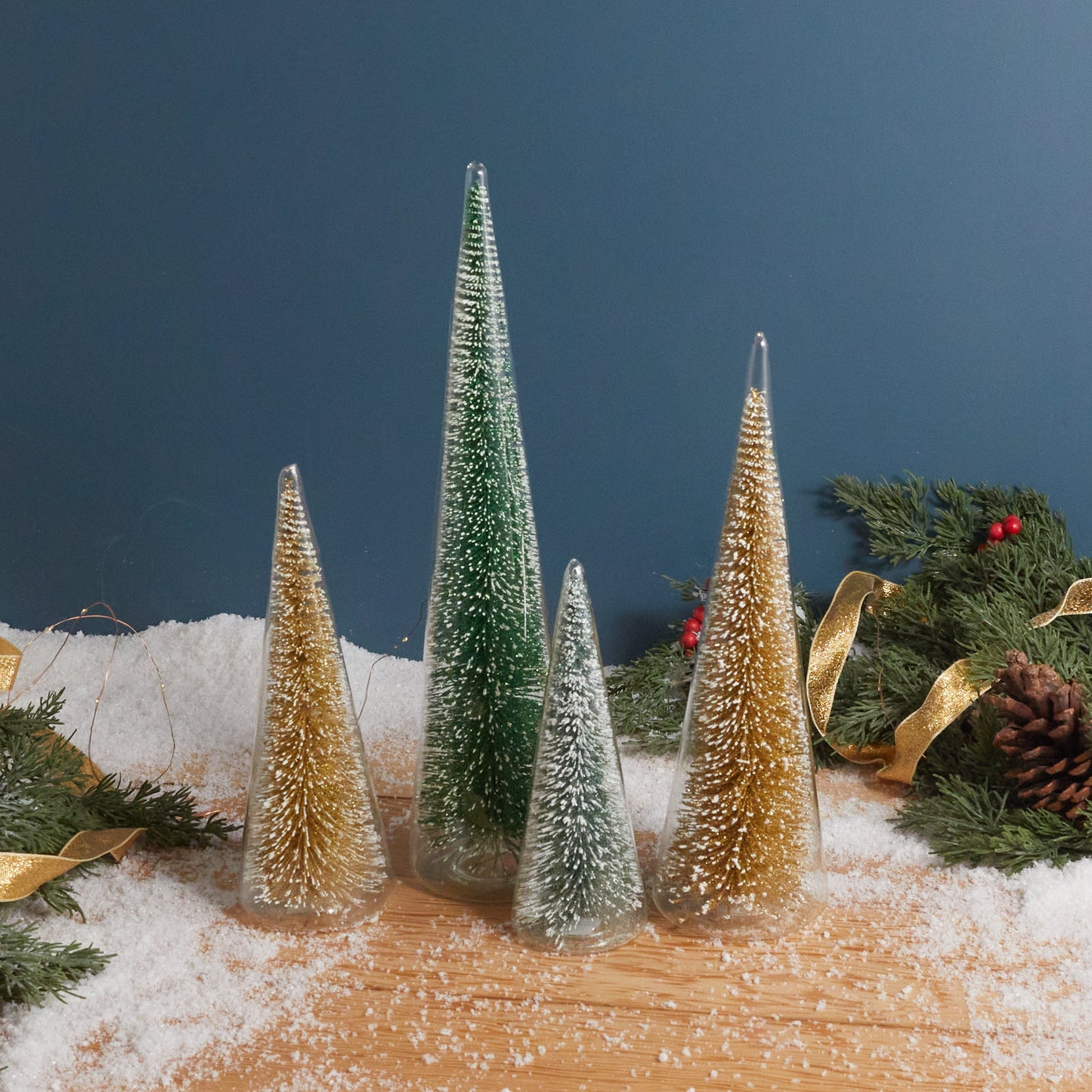 Modern Tree with Champagne Glitter, Large