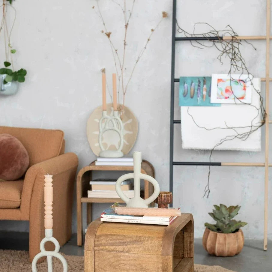 Wide Scuptural Taper Holder