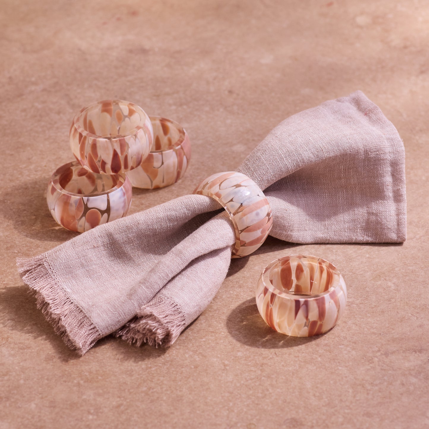 Juna Glass Napkin Ring Set of 4