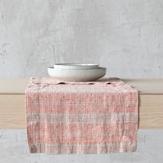Multistripe Placemat, Brick and Natural,