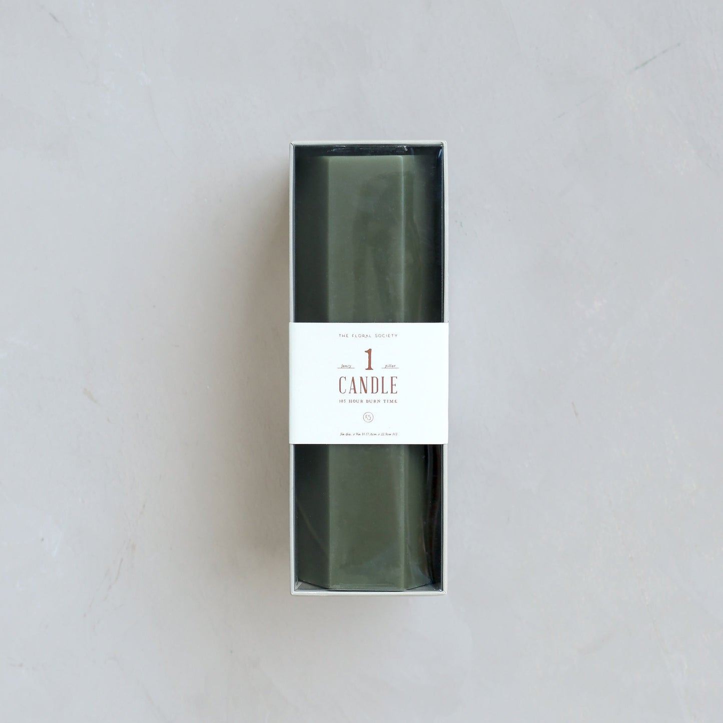 Hexagon Pillar Candle, Moss