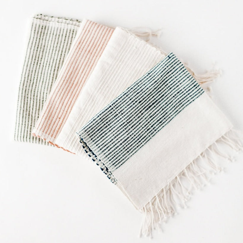 Riviera Striped Cotton Hand Towel, Natural