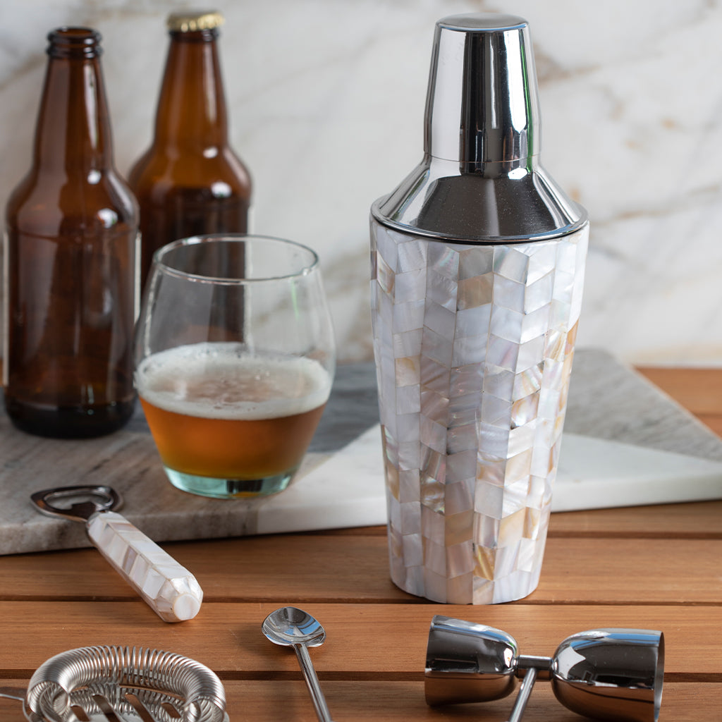 Shell Mosaic Cocktail Shaker