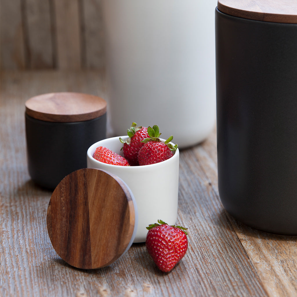 Brampton Stoneware Small Canister, White