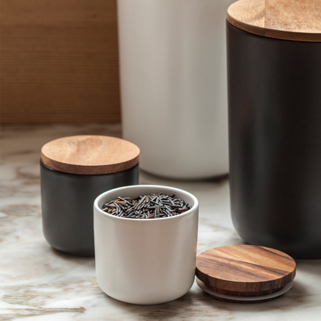 Brampton Stoneware Small Canister, White