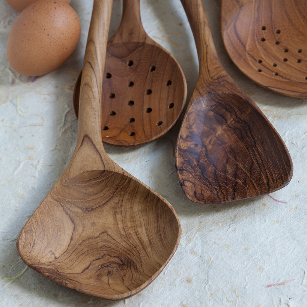 Teak Spatula Natural Handle, Large