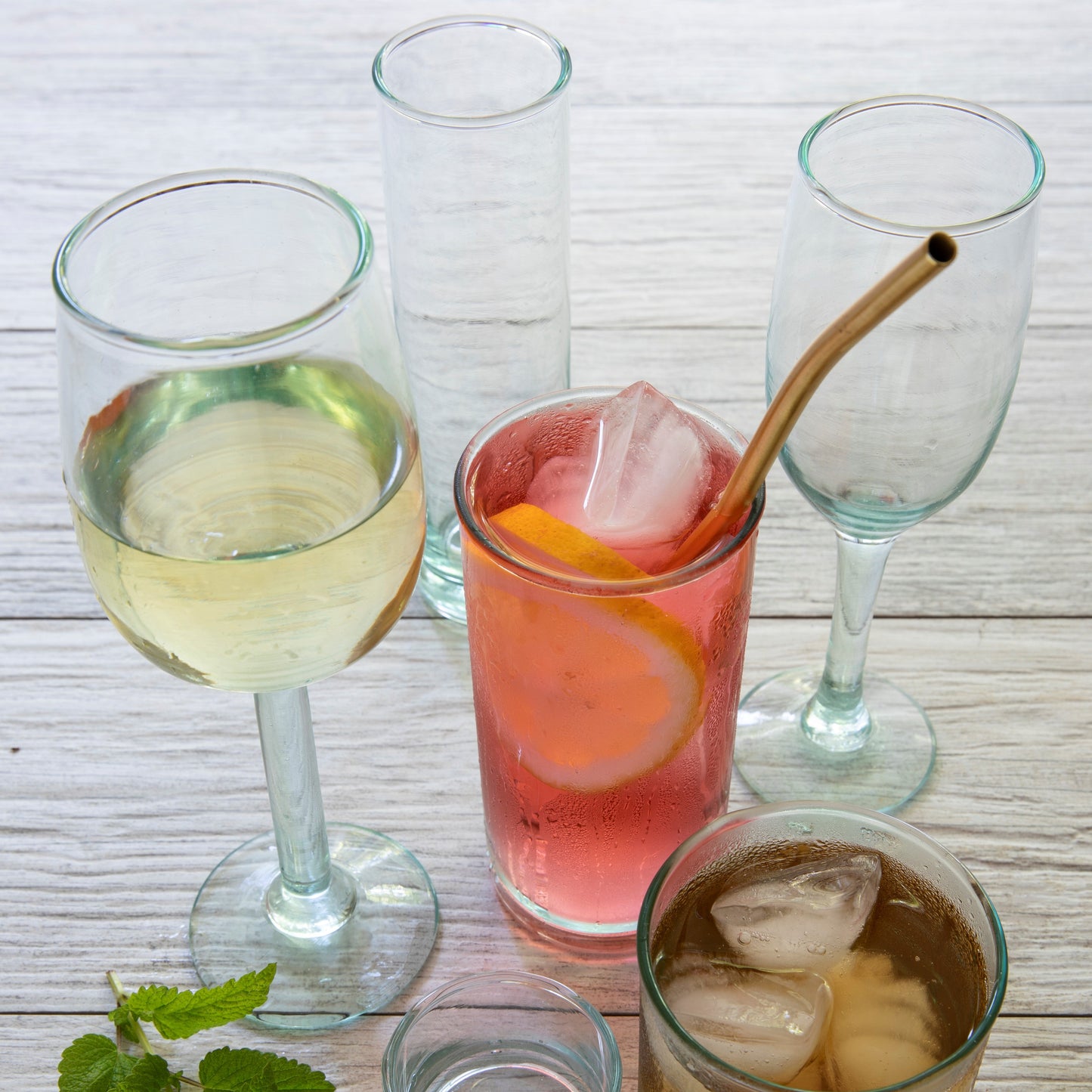 Premium Recycled Stemless Champagne Flute, Set of 4