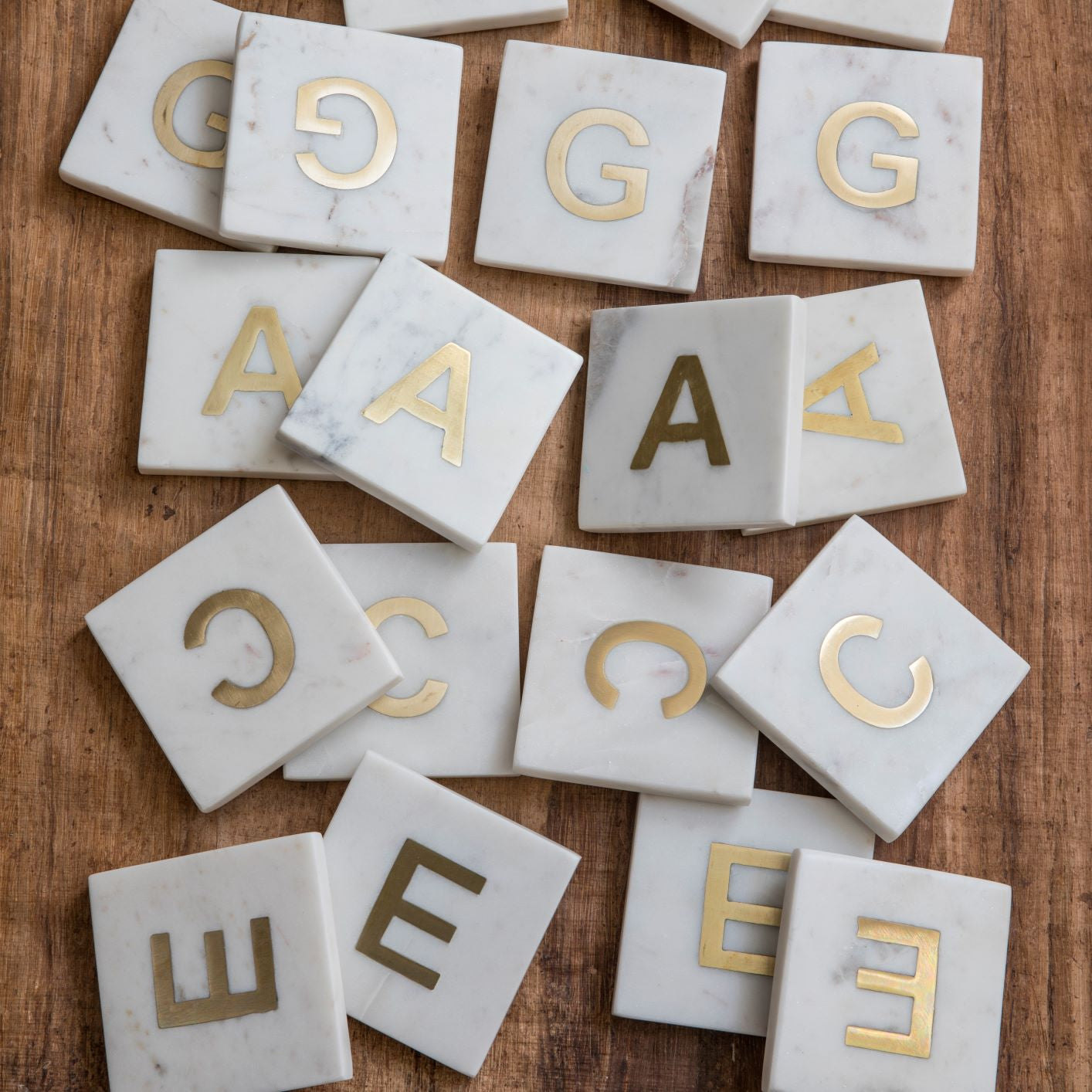 Verona Marble Monogram Coasters Set of 4 - Letter C