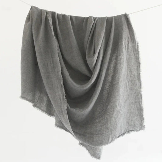 Stone Washed Linen Tablecloth, Grey