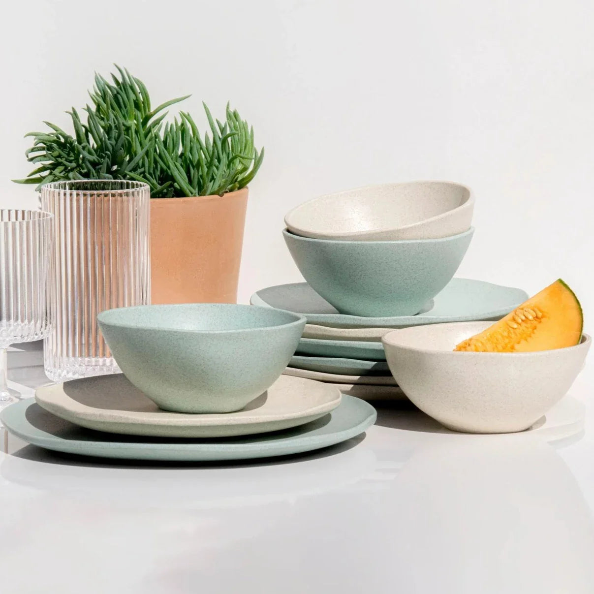 Al Fresco Organic Soup/Cereal Bowl, Sage Green, Set of 4