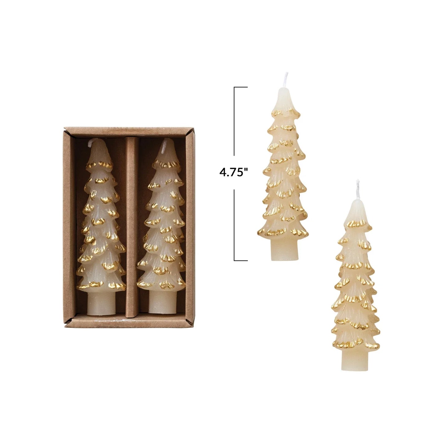Winter Wonder Short Tree Candles, Set of 2