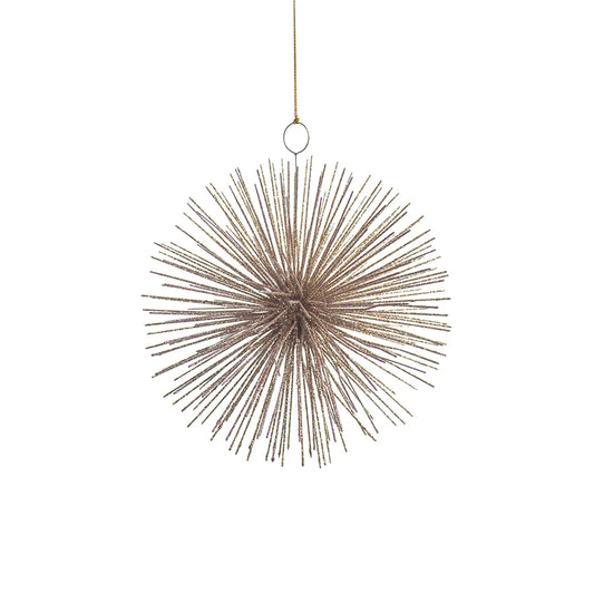 Star Burst Ornament, Champagne, 6"