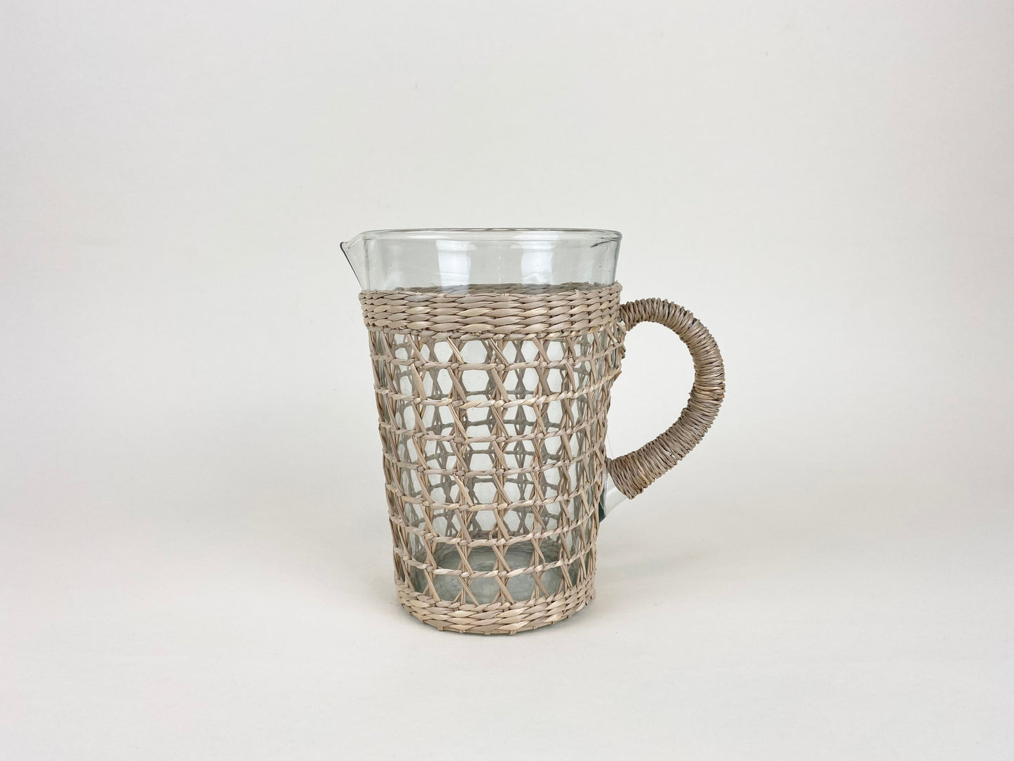 Seagrass Cage Pitcher - Glass - Seagrass - Brand_Seagrass & Rattan - Kitchen_Drinkware - Serving Pieces - 6880-CQ1374C3SeagrassCagePitcher