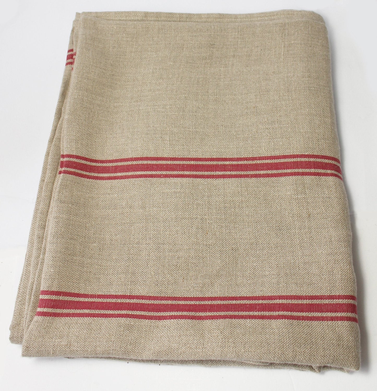 Thieffry Red Monogramme Linen Tablecloth (68" x 110") - French Dry Goods