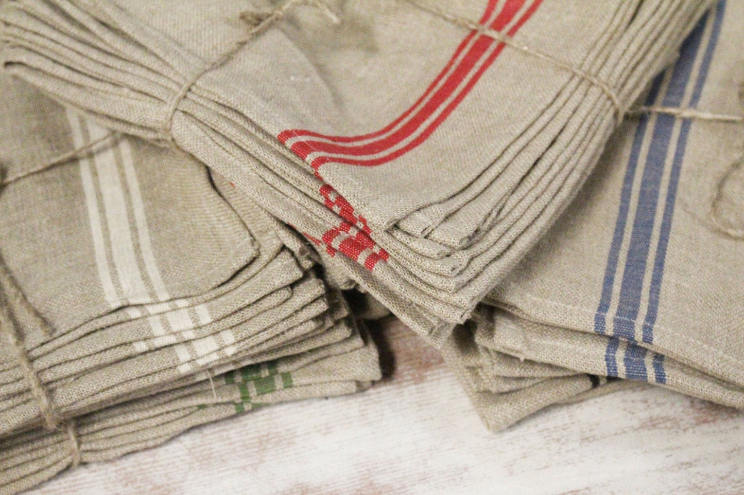 Thieffry Red Monogramme Linen Tablecloth (68" x 110") - French Dry Goods