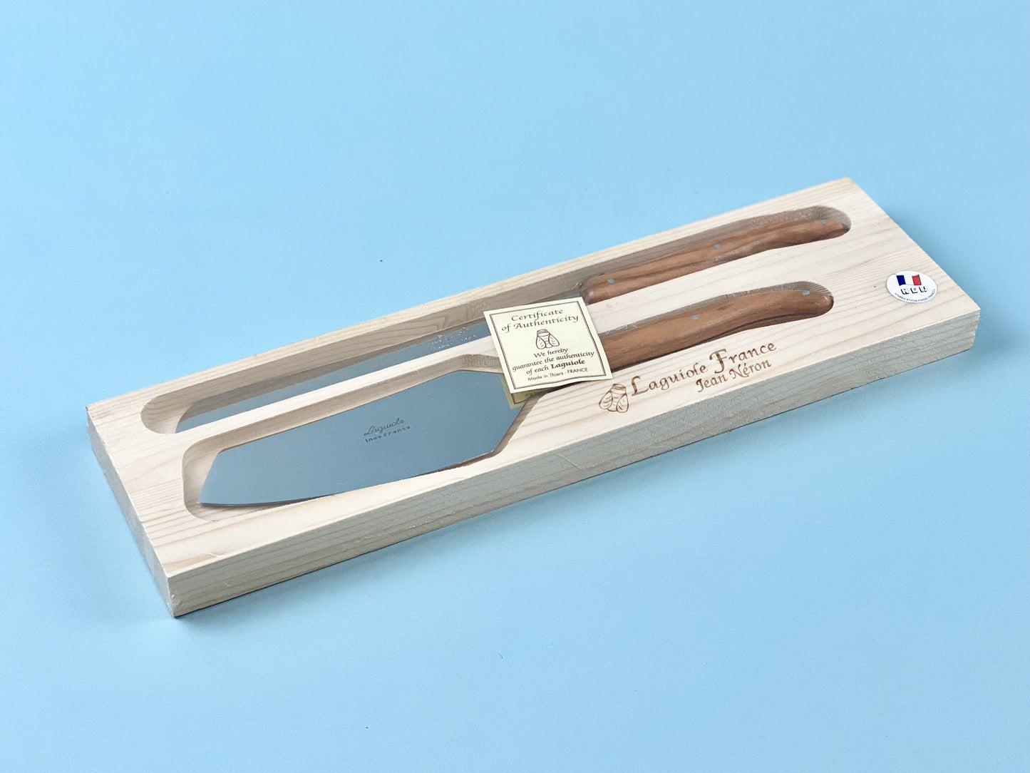 Laguiole Cake Serving Set, Olivewood in wooden box