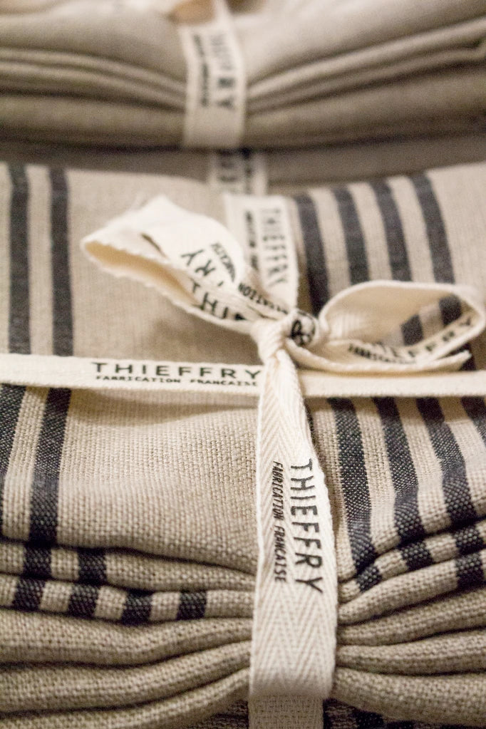 Thieffry Dish Towels Black Stripe & Natural (Set of 2)