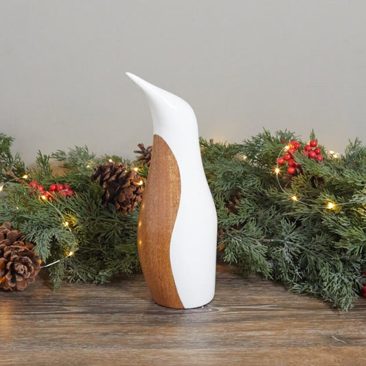 Mango Wood & Enamel Penguin, Large