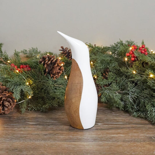 Mango Wood & Enamel Penguin, Medium