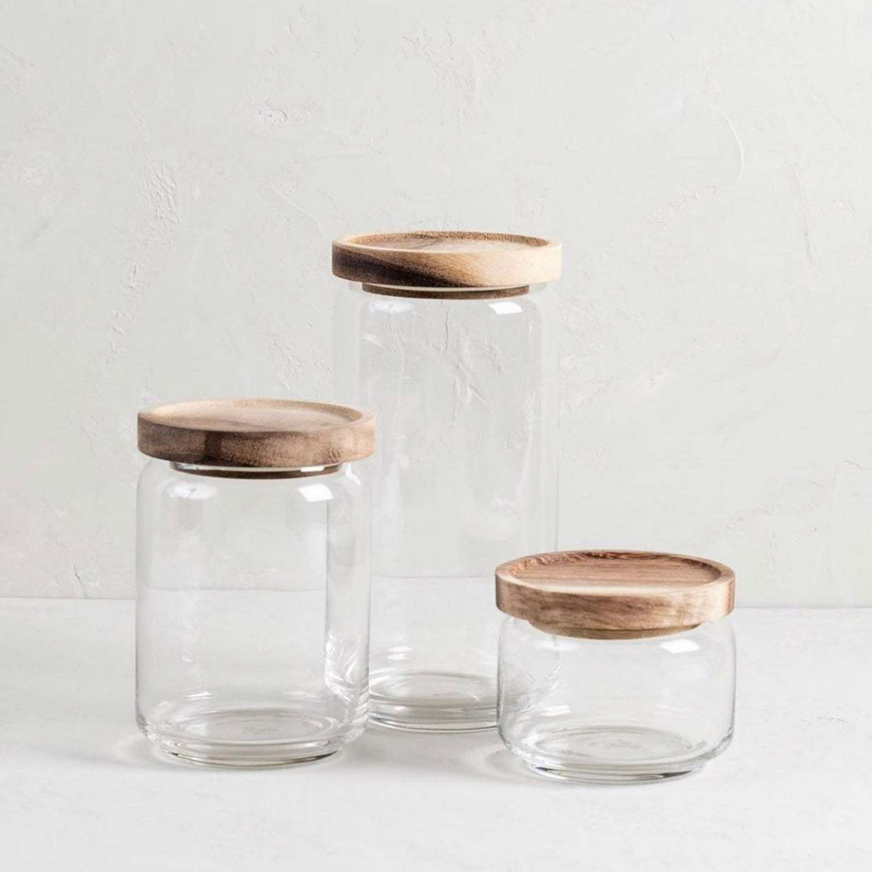 Glass & Acacia Canister, Medium