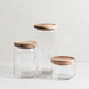 Glass & Acacia Canister, Medium