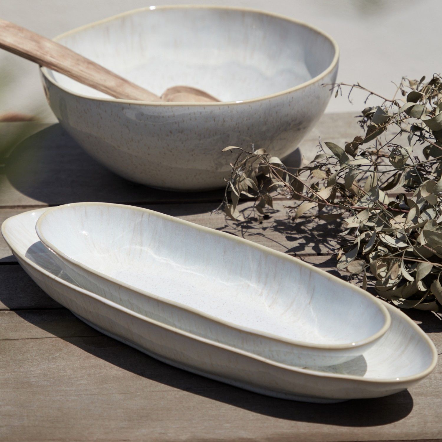 Eivissa Reactive Glaze Oval Platter, Small