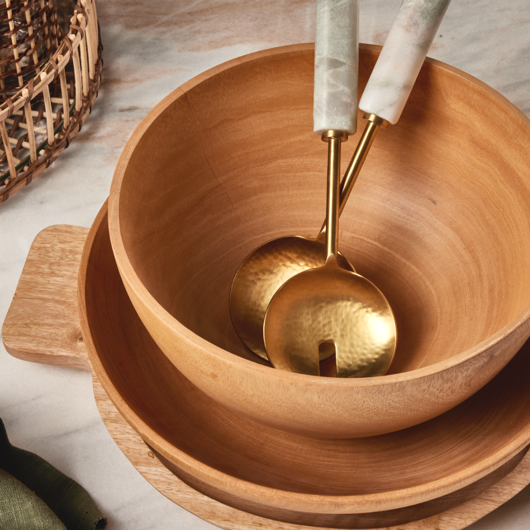 Kiln Mango Wood Shallow Bowl