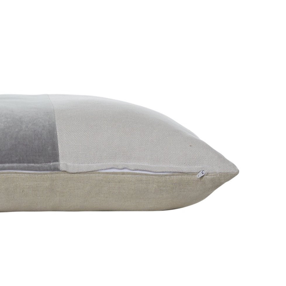 Velvet & Linen Square Pillow, Moonstone