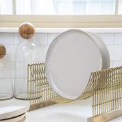 24k Gold Tam Stoneware Dinner Plate, Pearl, Set of 4