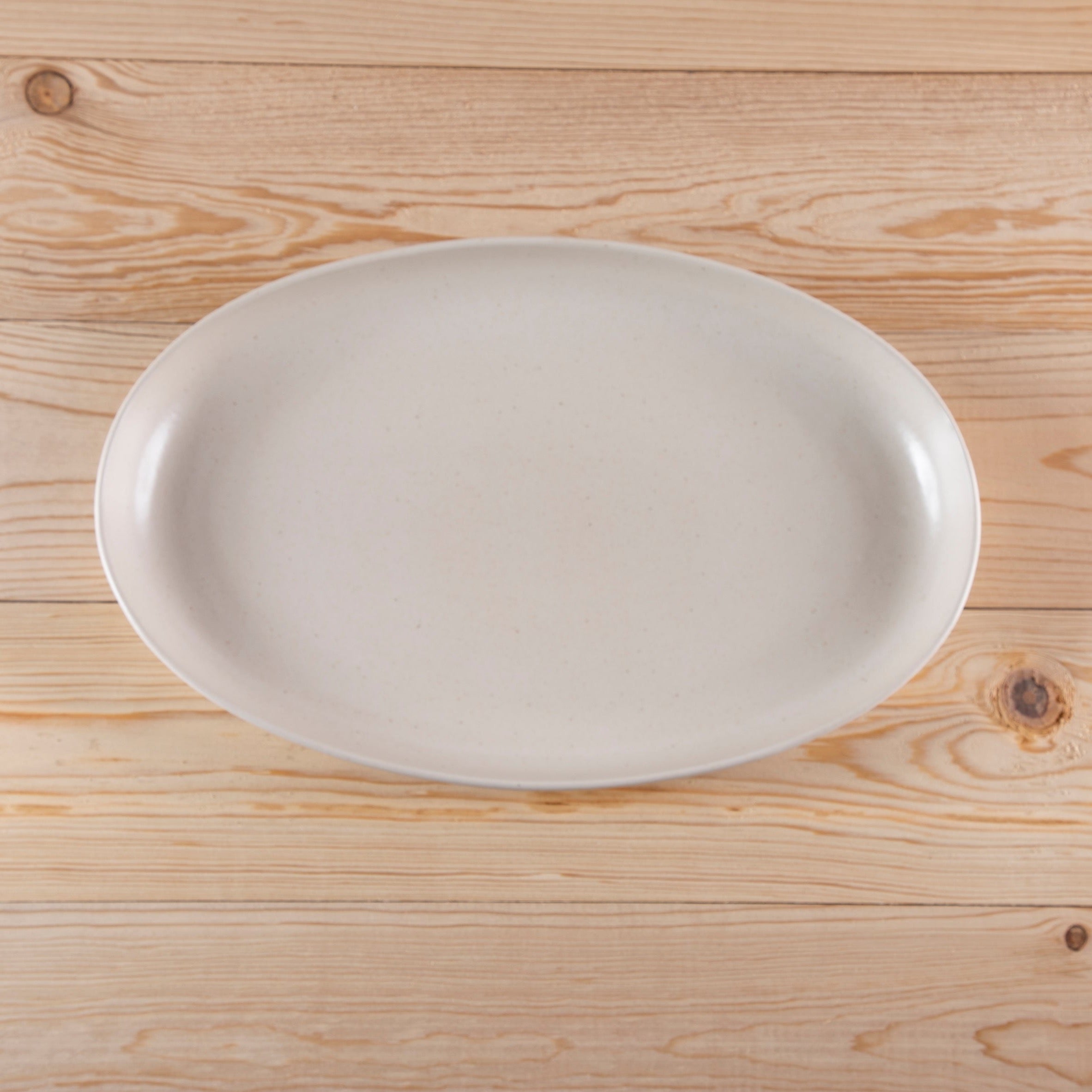 Pacifica 12" Oval Platter, Vanilla