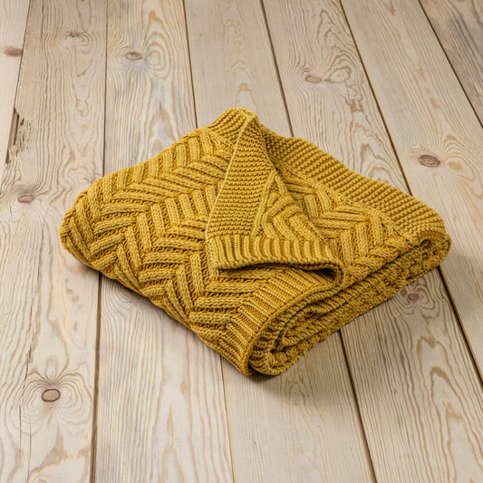 Belmont Chevron Throw, Washed Yellow