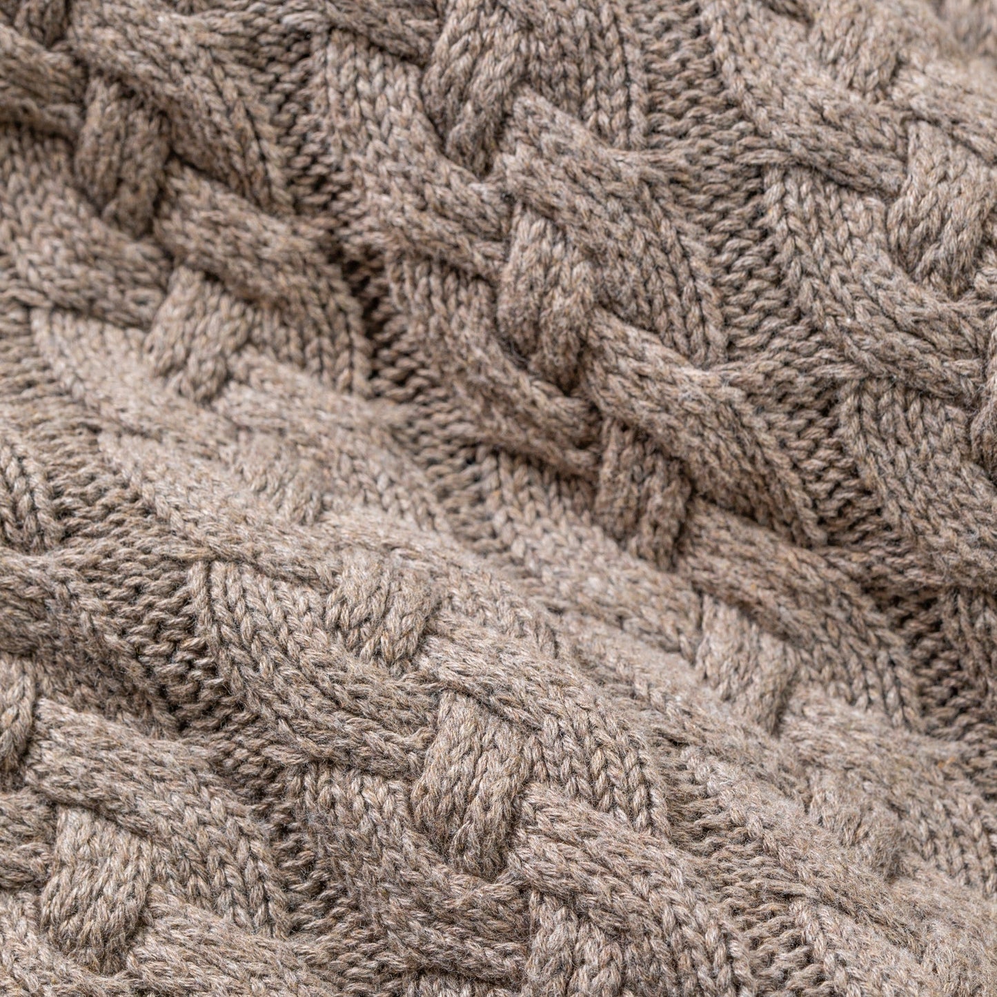 Belmont Double Cable Knit Throw, Brown