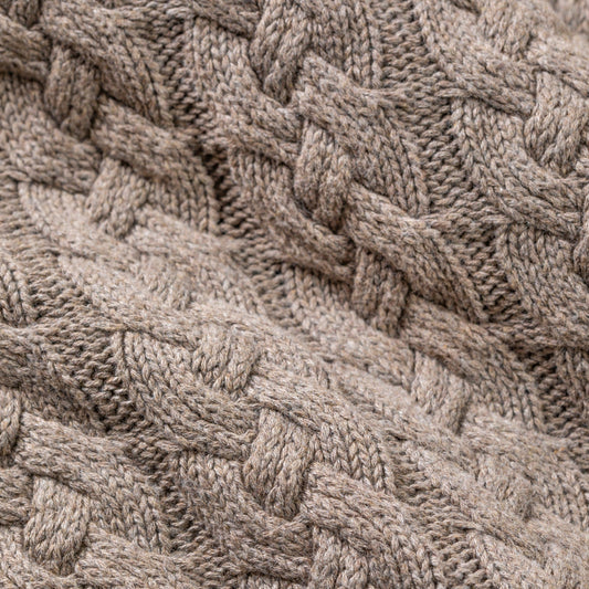 Belmont Double Cable Knit Throw, Brown