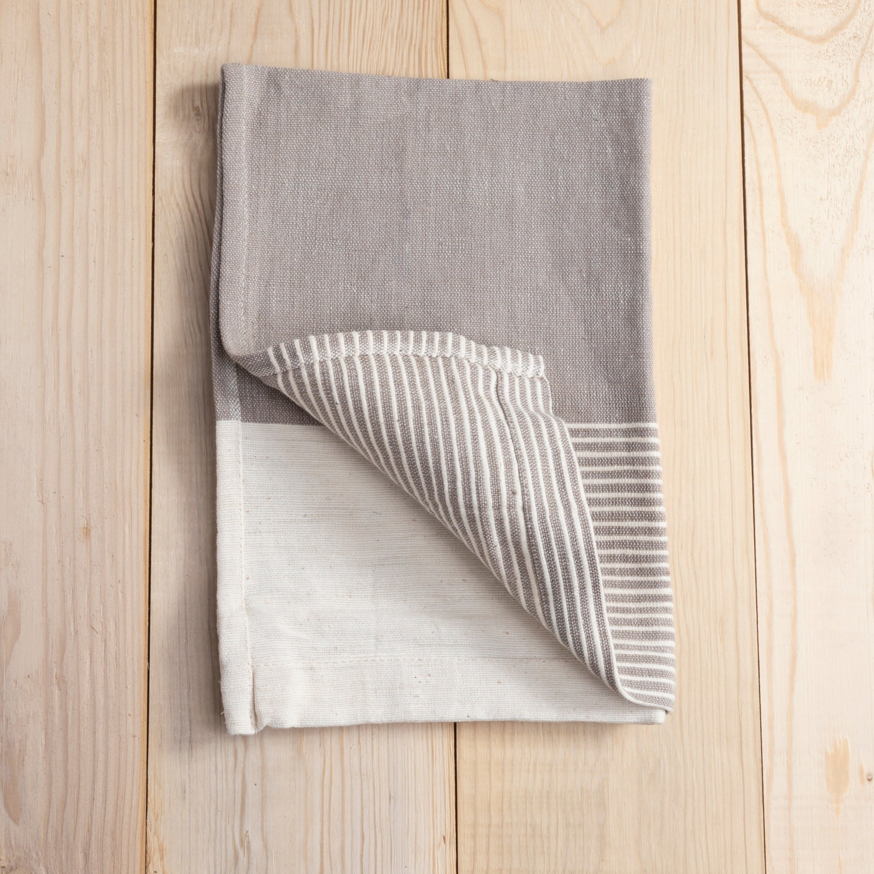 Chesapeake Hand Towel, Stone with Natural