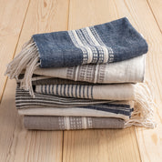 Aden Cotton Hand Towel, Navy with Natural