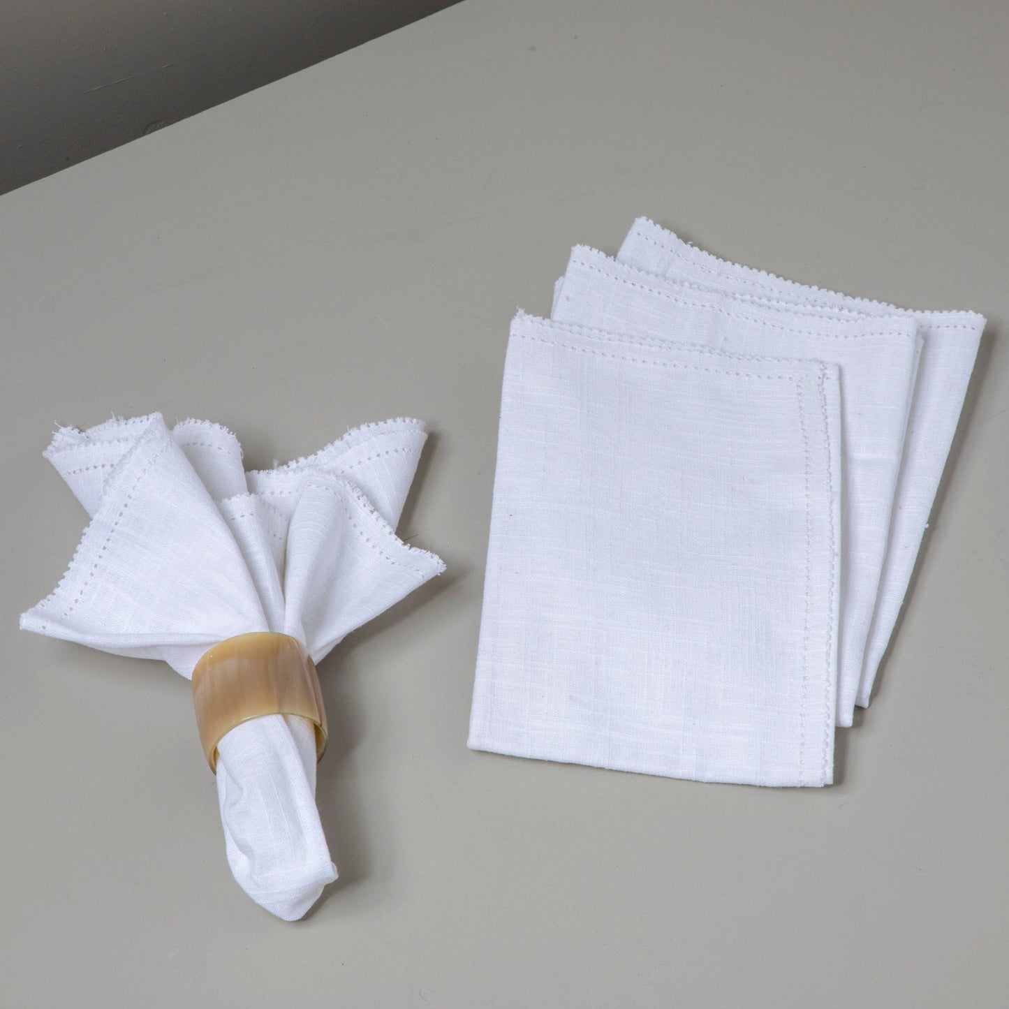 Hudson Napkins Set of 4, White