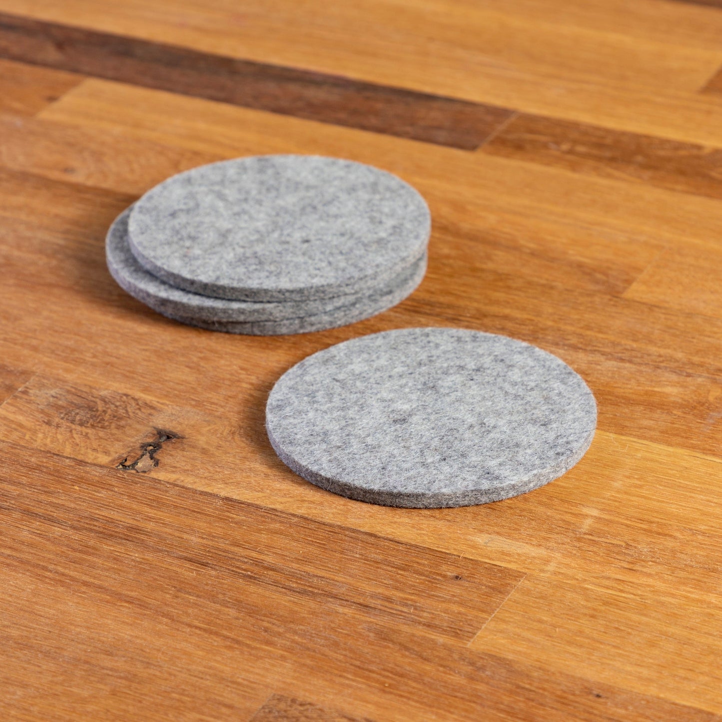 Round Felt Coaster, Set of 4, Granite