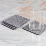 Square Felt Coaster, Set of 4, Granite
