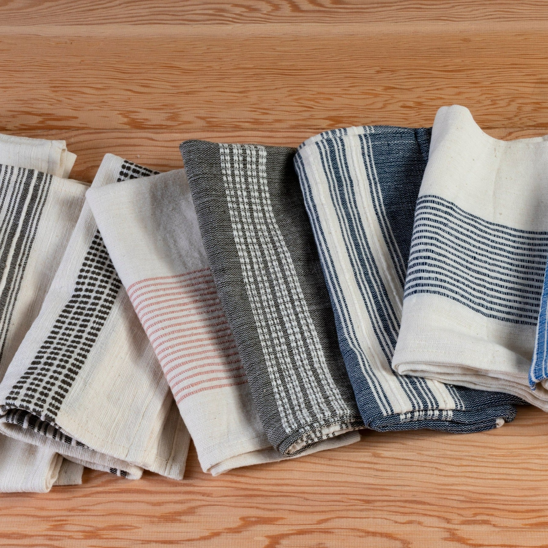 Aden Napkins, Grey with Natural, Set of 4